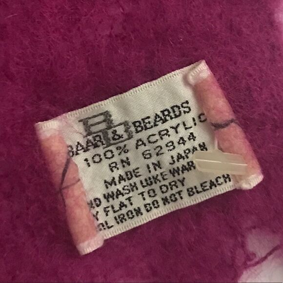 Vintage Baar & Beards Fuchsia/Pink Scarf - Picture 6 of 7